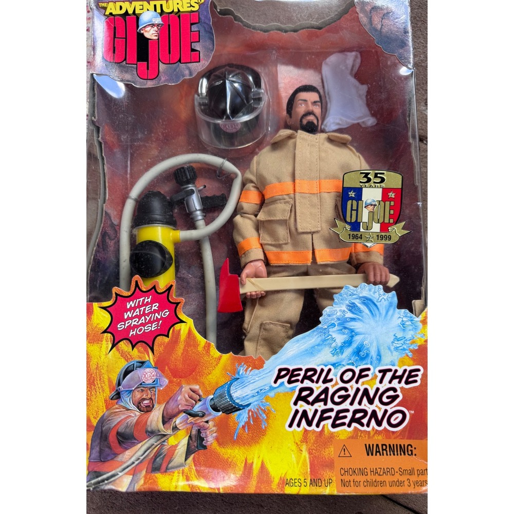 GI Joe Peril of the Raging Inferno Firefighter 35th Anniversary Figure 1999 New